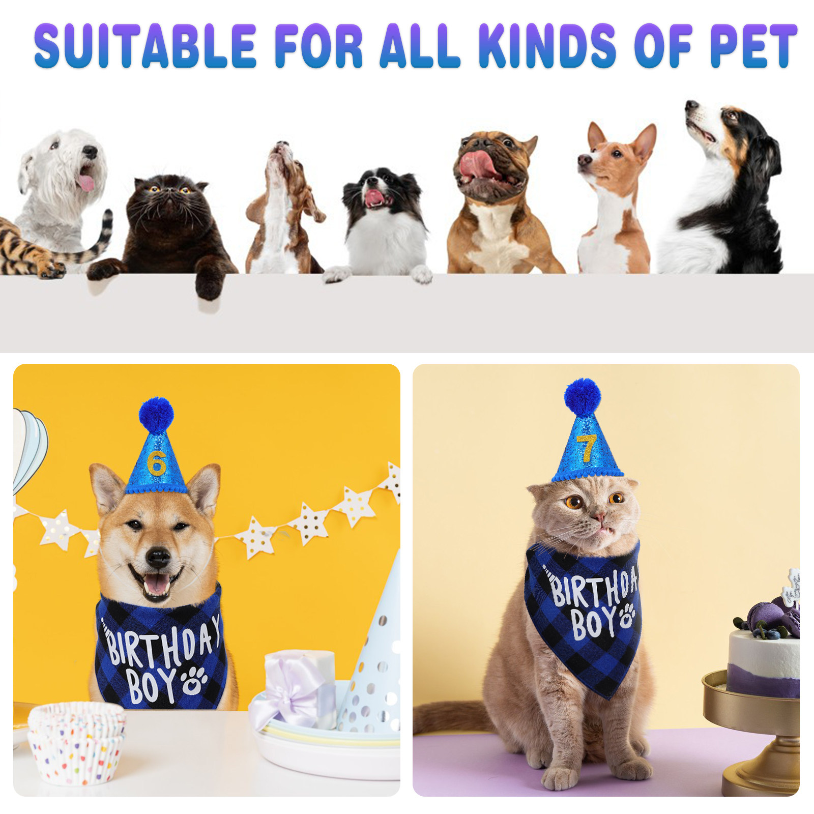 ชุดผ้าพันคอวันเกิดสำหรับสุนัข  - Party Hat Cone บทวิจารณ์และราคา